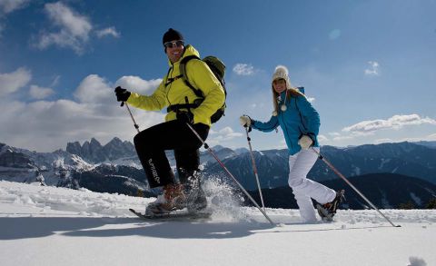 Schneeschuhwanderer auf der Plose bei Brixen